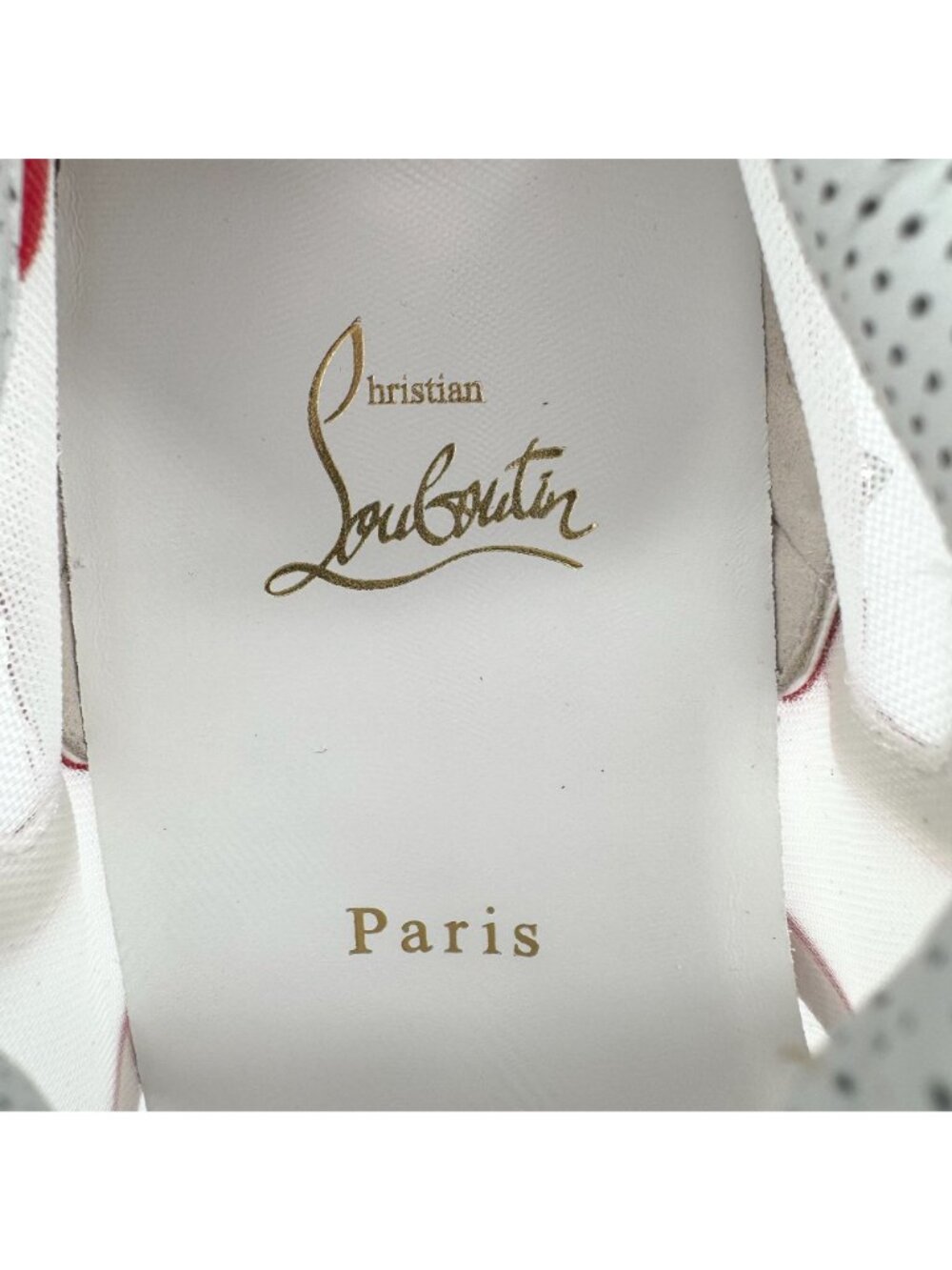 Christian Louboutin Sharkina White Mesh Red Sneakers Size 38.5 US 8.5 Women 6969 - Picture 13 of 15